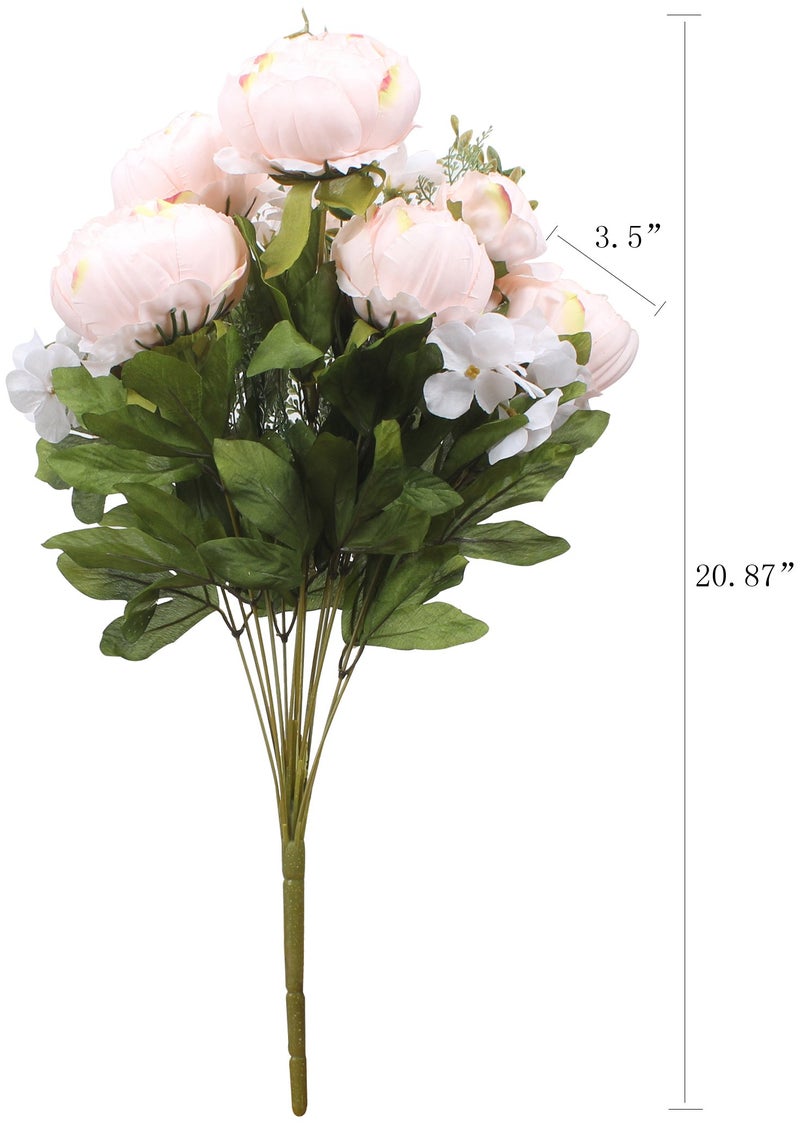 Duovlo Springs Flowers Artificial Silk Peony Bouquets Wedding Home Decoration,Pack of 1 (Spring Pure Pink) - Image 2